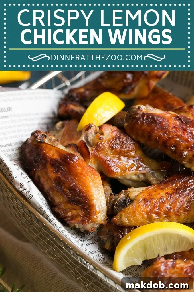 Easy Baked Lemon Chicken Wings - Brined for flavor and maximum crispiness