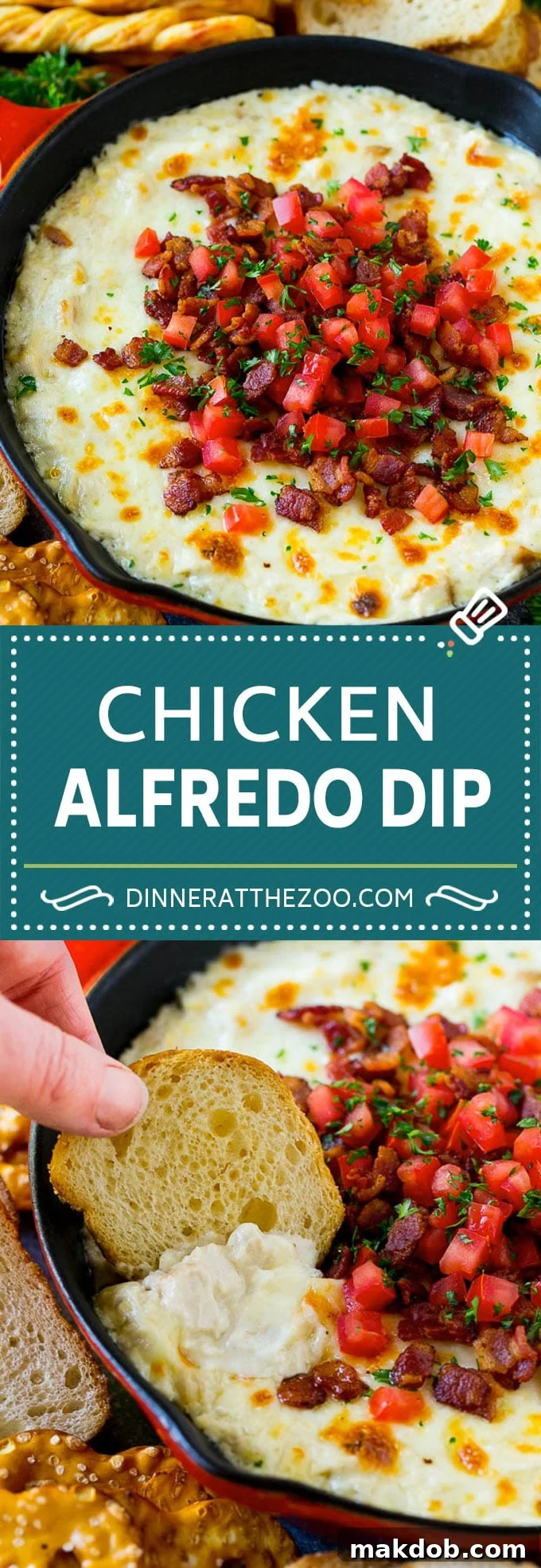 Chicken Alfredo Dip Recipe | Chicken Dip | Cheese Dip #dip #appetizer #chicken #cheese #dinneratthezoo