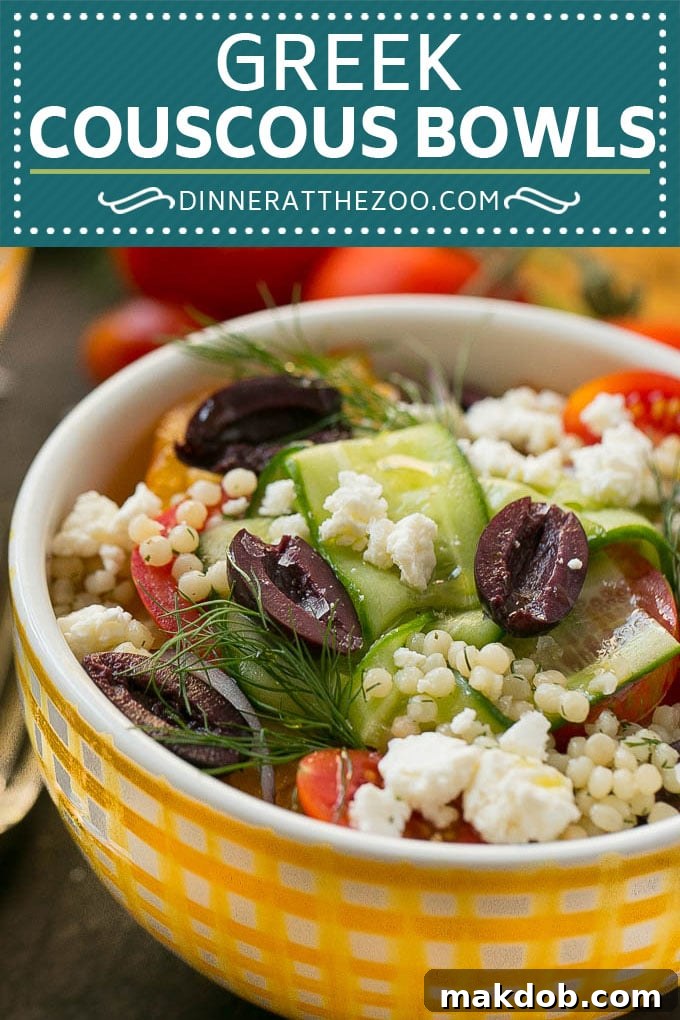 Close-up of a Greek Couscous Bowl