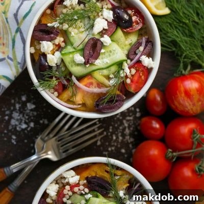 Greek couscous bowls are a light and healthy main course or side dish.