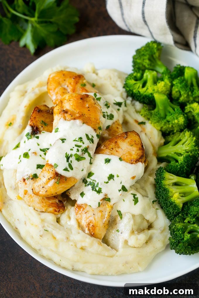 Creamy Garlic Chicken Recipe | Chicken Breast Tenders | Sauteed Chicken #chicken #garlic #parmesan #dinner #glutenfree #keto #lowcarb #dinneratthezoo Creamy garlic chicken served with mashed potatoes and broccoli.