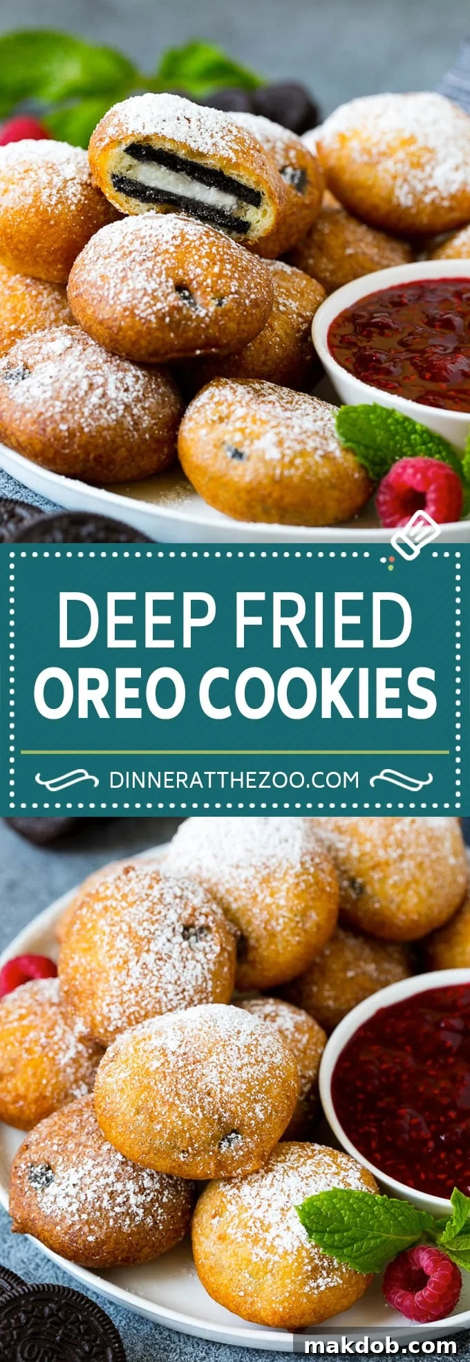Fried Oreos Recipe #oreos #cookies #dessert #chocolate #dinneratthezoo
