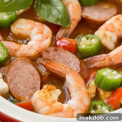 Single Skillet Surf & Turf Gumbo 9 This one pot chicken and shrimp gumbo is a healthy and easy meal that's ready in just 30 minutes!