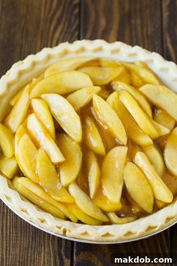 Dutch Apple Pie Recipe | Homemade Apple Pie #pie #apple #dessert #baking #fall #dinneratthezoo Apple filling inside of a pie crust.