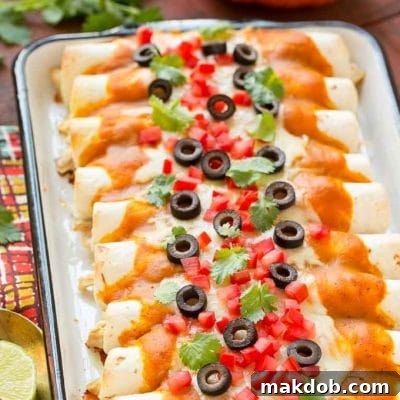 Pumpkin isn't just for dessert! These chicken enchiladas are made with a velvety pumpkin sauce that's totally savory and an unexpected way to elevate enchiladas into a dish fit for company. #ChooseSmart Ad