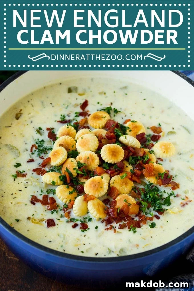 New England Clam Chowder Recipe | White Clam Chowder #chowder #soup #seafood #clams #bacon #dinner #dinneratthezoo