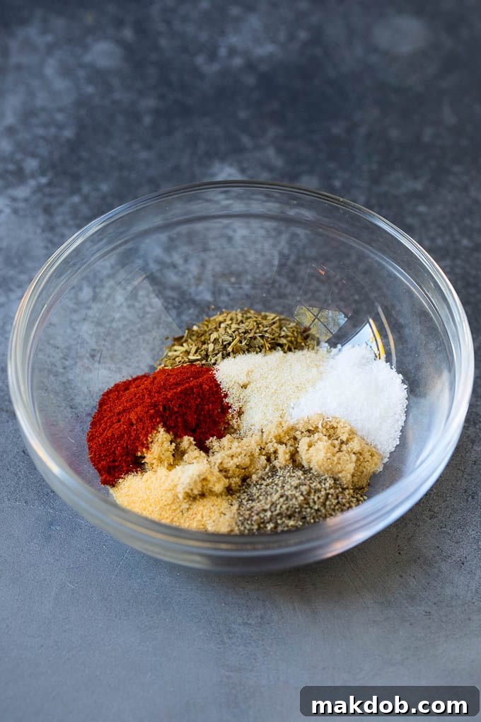 Herbs and seasonings in a mixing bowl.