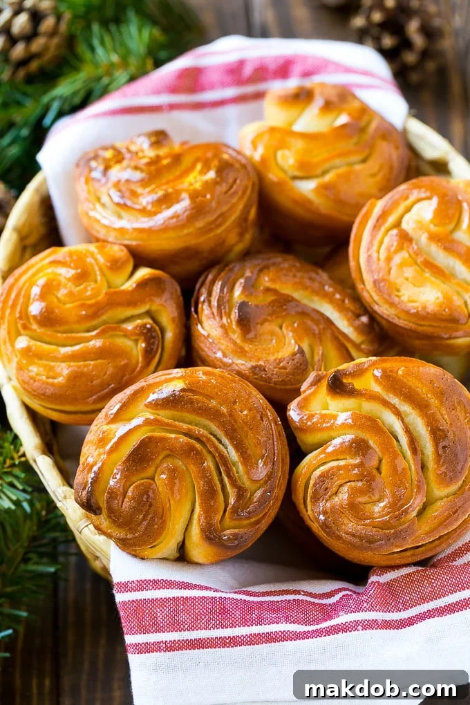 Butterflake Rolls in a napkin lined serving basket.