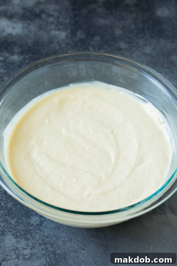 Fried Twinkies are a remake of the carnival classic that are fun and easy to make at home. Pancake batter in a bowl.