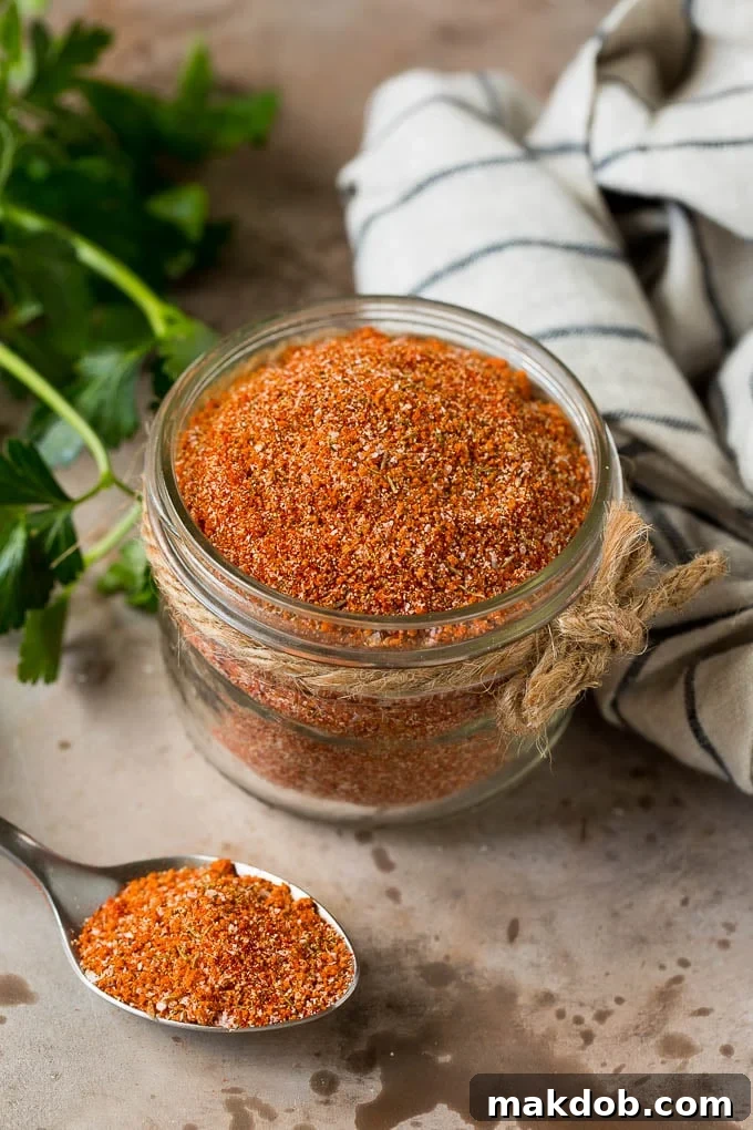 A jar of homemade steak seasoning, ready to enhance any meal.