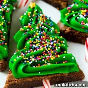 Adorable Christmas Tree Brownies decorated with festive flair, perfect for a holiday treat.