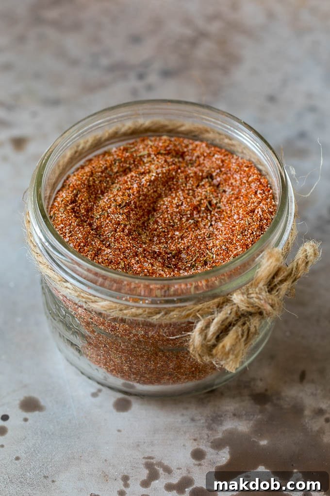 A jar of blackened seasoning mix.