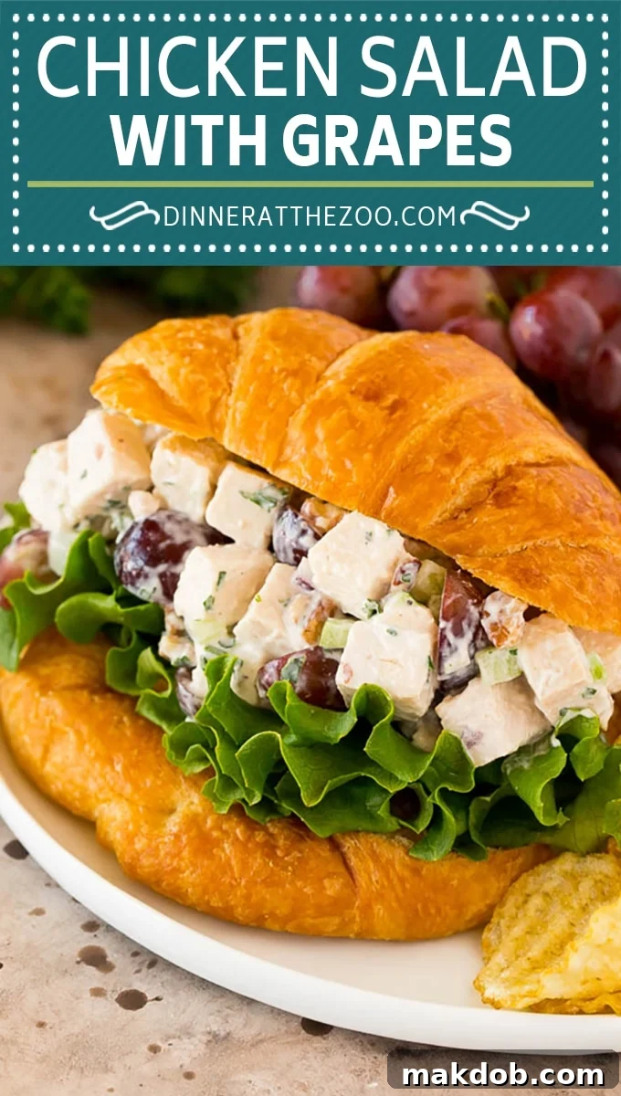This chicken salad with grapes is a blend of chicken, fresh veggies, pecans and fruit, all tossed together in a creamy dressing.