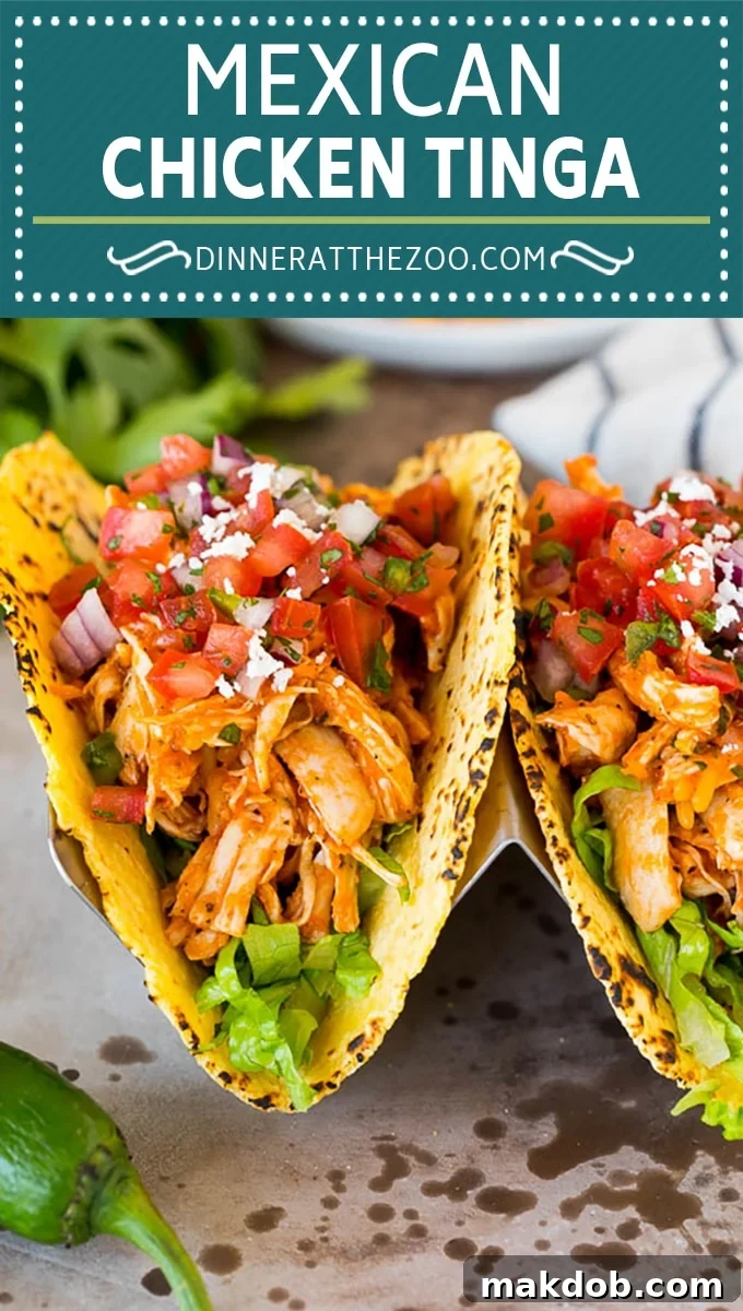 This chicken tinga is a classic dish made with shredded chicken that's simmered in a smoky and savory sauce. This chicken tinga is a classic dish made with shredded chicken that's simmered in a smoky and savory sauce.