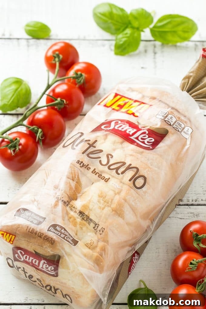 A fresh loaf of Sara Lee Artesano bread, ideal for making delicious grilled sandwiches.