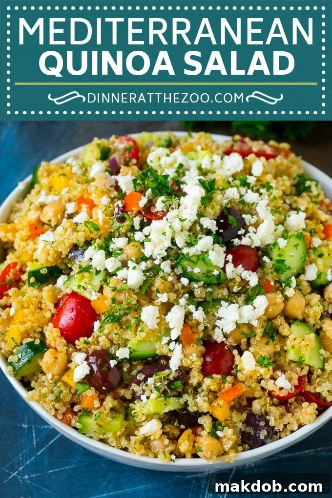 Mediterranean Quinoa Salad Recipe | Healthy Quinoa Salad | Chopped Salad #quinoa #healthy #cleaneating #lunch #dinner #dinneratthezoo