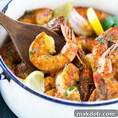 New Orleans BBQ shrimp in a serving bowl.