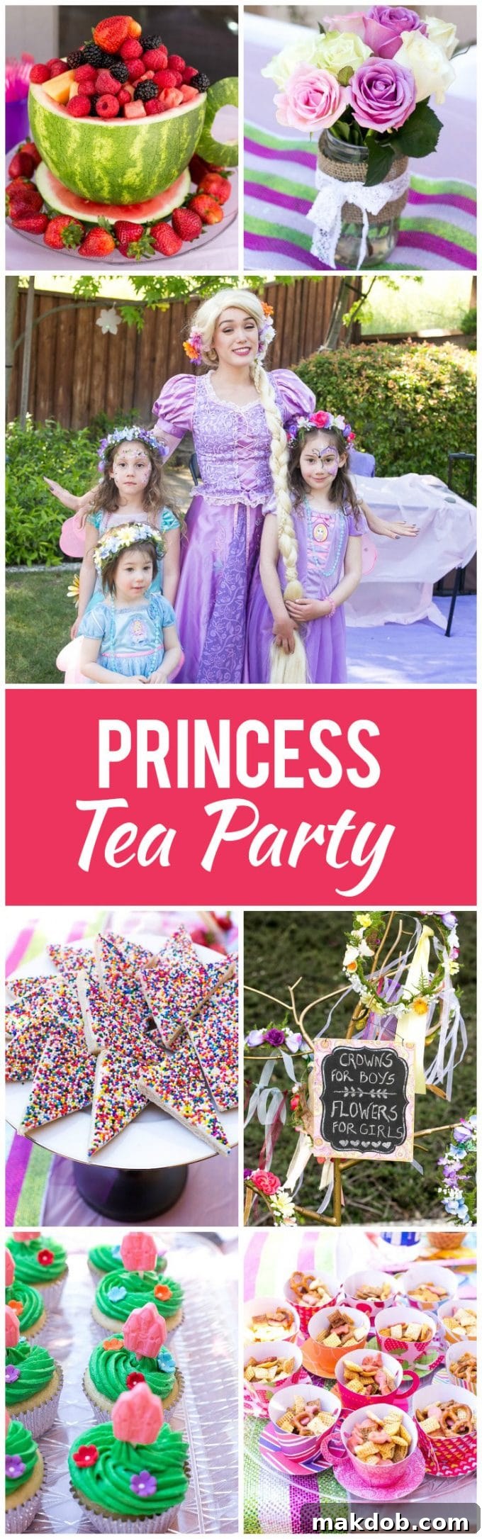 Enchanting Princess Tea Party Birthday Pin Image with Royal Decor