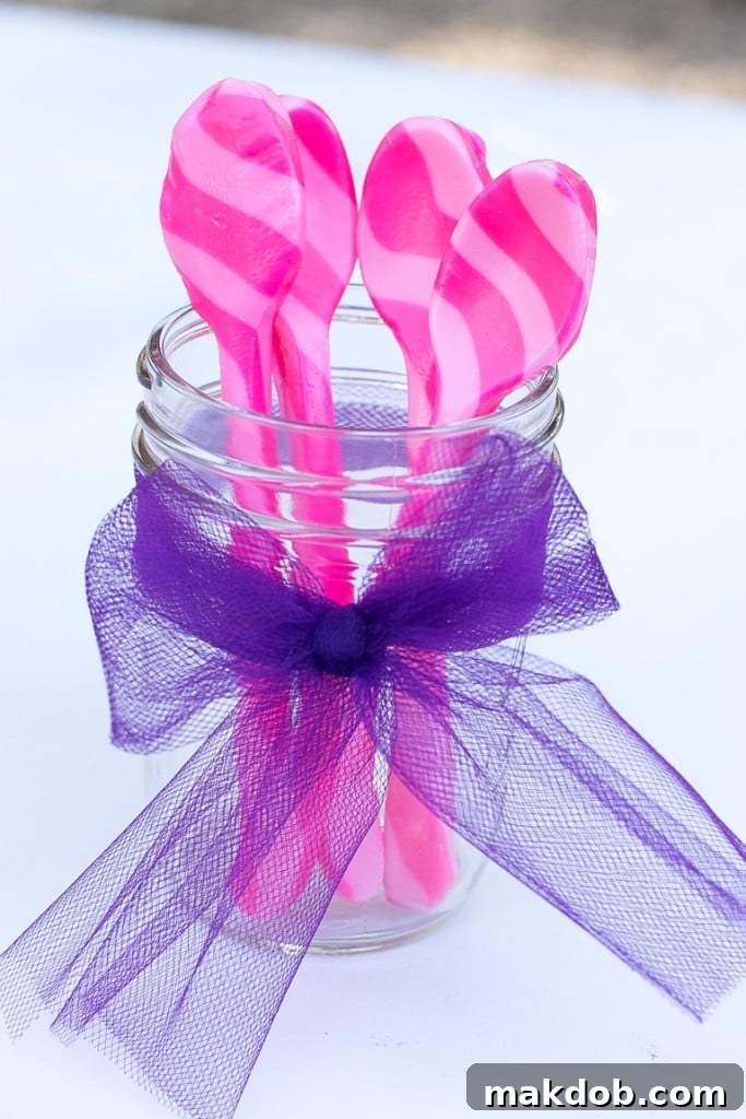 Close-up of Princess Tea Party Table with Fruit Salad and Candy Spoons