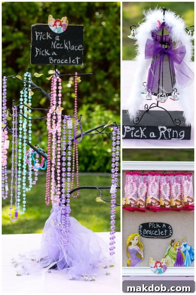 Kids Choosing Jewelry from Bling Station at a Princess Tea Time Party