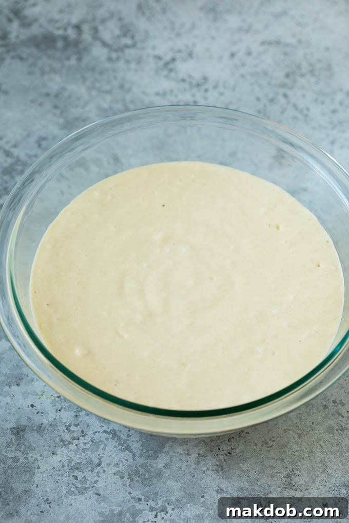 A bowl of waffle batter.