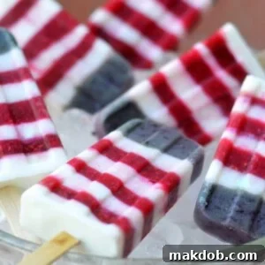 Red, White and Blueberry Yogurt Popsicles