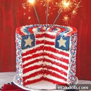 An image of an American Flag cake.