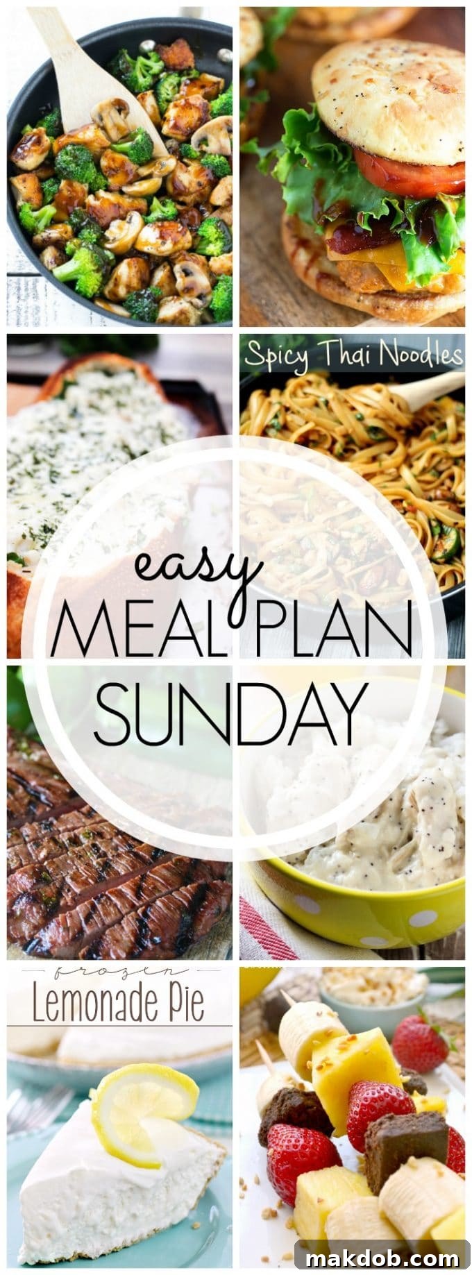 Effortless Sunday Meal Planning 20 Weekly Meal Plan Week 50 Pinterest Pin Graphic with all featured recipes