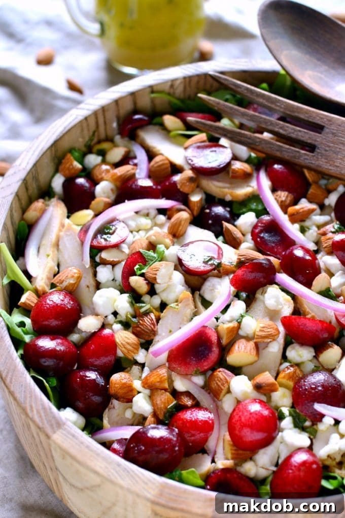 Cherry Almond Arugula Salad recipe image