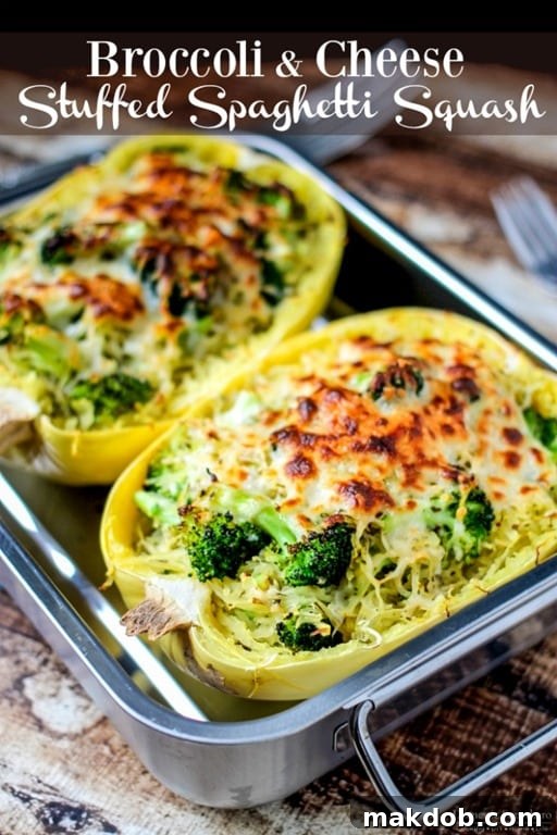 Broccoli and Cheese Stuffed Spaghetti Squash recipe image