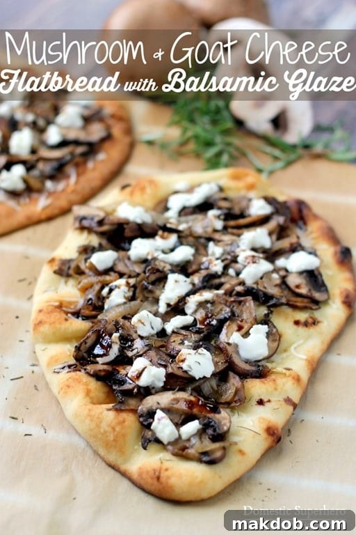 Elegant Mushroom & Goat Cheese Flatbreads drizzled with a sweet balsamic glaze, a quick and sophisticated option for Tuesday dinner.