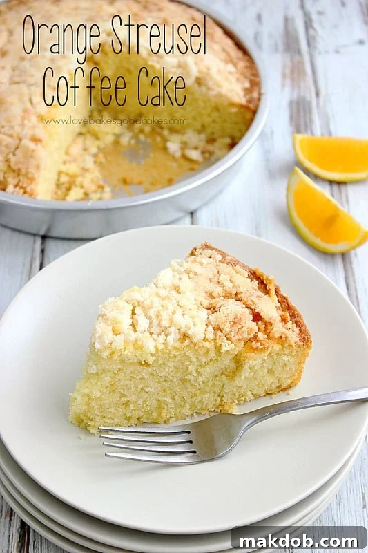 Orange Streusel Coffee Cake, perfect for dessert or a special breakfast.