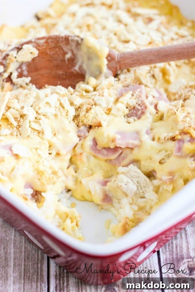 Chicken Cordon Bleu Casserole, a comforting and elegant Sunday dinner.