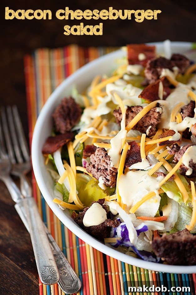 Your Stress-Free Sunday Meal Plan: Week 57 13 Bacon Cheeseburger Salad, a deconstructed burger experience.