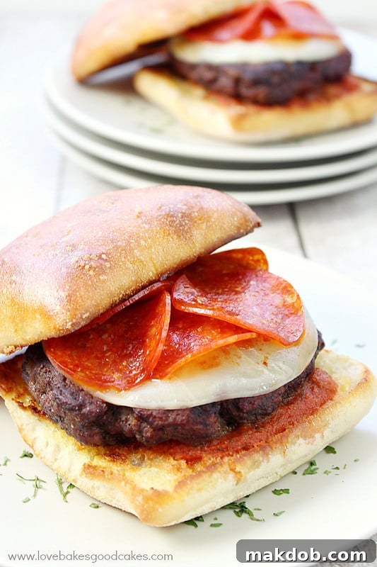 Your Stress-Free Sunday Meal Plan: Week 57 16 Italian Pepperoni Burger, a delicious fusion of flavors for Sunday dinner.