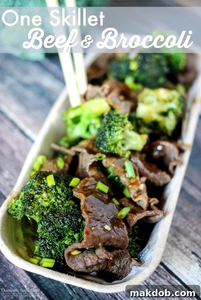 Convenient One Skillet Beef & Broccoli, a quick and flavorful Sunday dinner