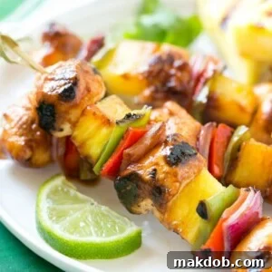 This recipe for Hawaiian Chicken Kabobs features juicy chicken breast, sweet pineapple, and fresh vegetables coated in a delightful sweet and tangy sauce, all threaded onto skewers and grilled to perfection. Serve with fluffy coconut rice for a delicious taste of the tropics at home!