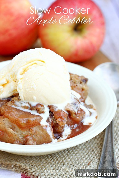 Slow Cooker Apple Cobbler dessert image