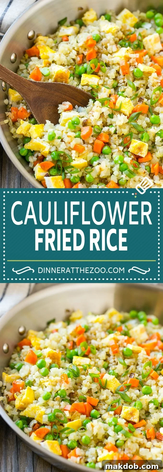 Cauliflower Fried Rice Recipe | Cauliflower Rice #rice #cauliflower #lowcarb #dinner #keto #dinneratthezoo