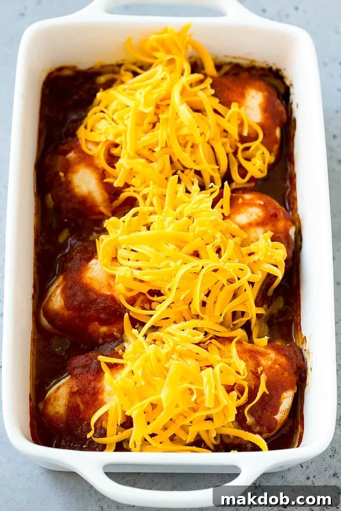 Salsa Chicken Recipe | Baked Chicken | Mexican Chicken #chicken #salsa #mexican #lowcarb #keto #glutenfree #dinner #dinneratthezoo White meat poultry topped with shredded cheddar cheese, fresh out of the oven.