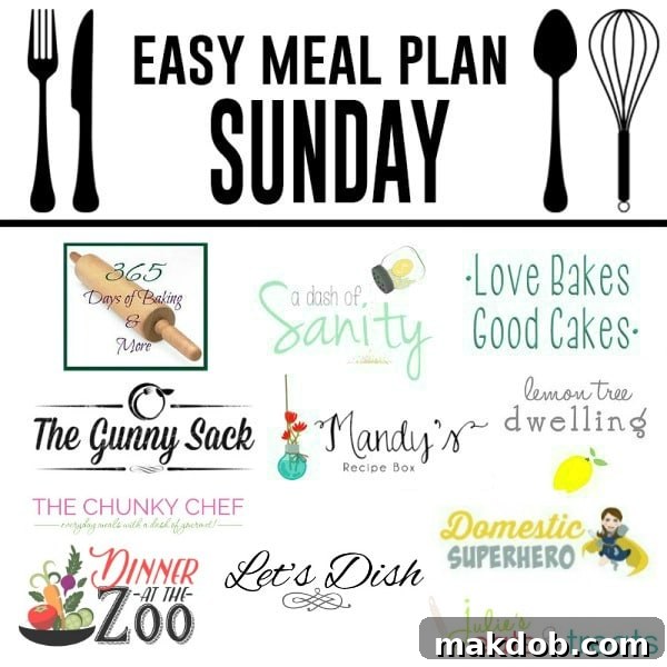 Easy Meal Plan Sunday Summary