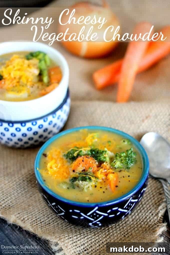 Skinny Cheesy Vegetable Chowder