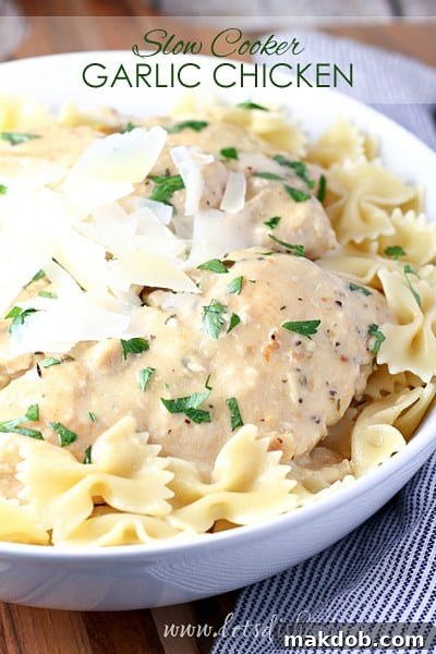Creamy Slow Cooker Garlic Chicken recipe