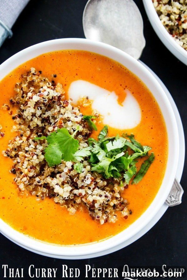 Wholesome Thai Curry Red Pepper Quinoa Soup