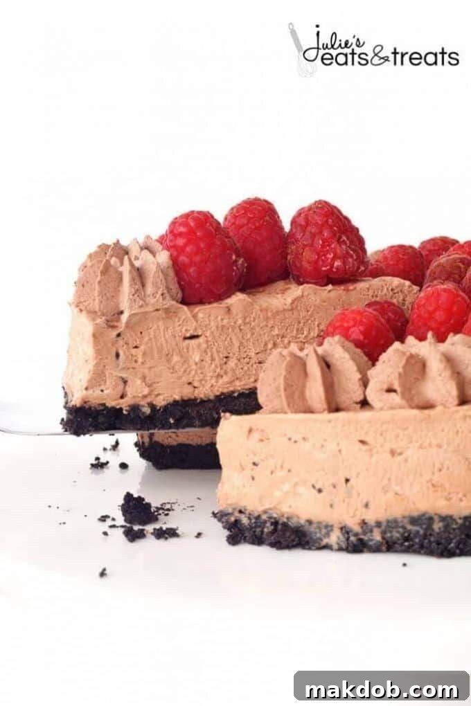 Indulgent No Bake Raspberry Chocolate Cheesecake