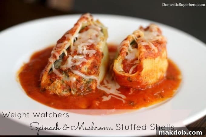 Healthy Skinny Spinach & Mushroom Stuffed Shells: A lighter, delicious option for your meal plan