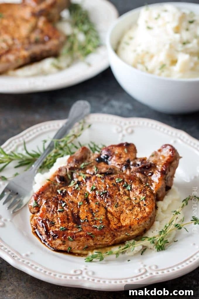 Maple Balsamic Glazed Pork Chops: A sweet and savory easy dinner recipe for Monday