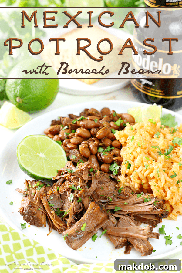 Hearty Mexican Pot Roast with Borracho Beans: Perfect slow cooker dinner for Tuesday