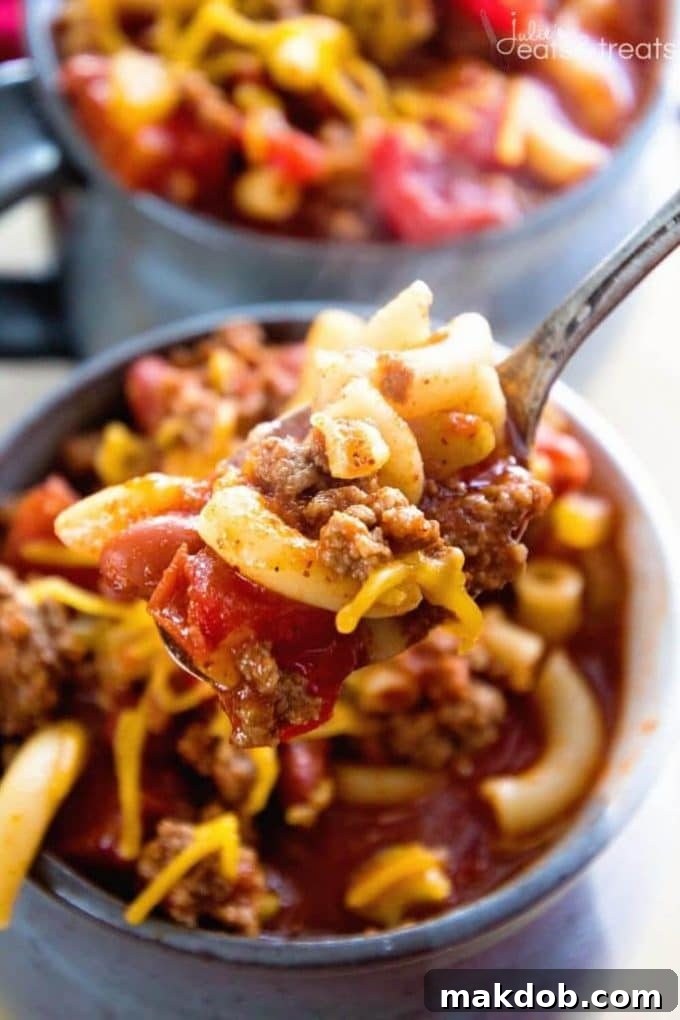 Effortless Week 85: Your Sunday Meal Solution 16 Comforting Crock Pot Hearty Chili Mac recipe for a relaxing Sunday dinner