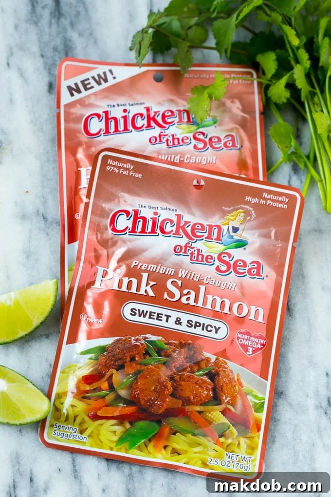 Chicken of the Sea salmon pouches.